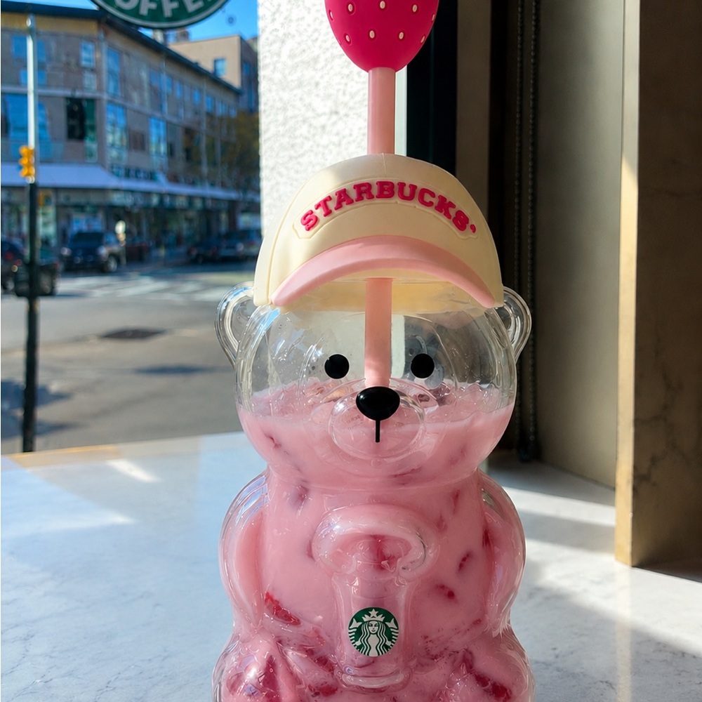 Starbucks Pink Bear Tumbler with Cream Cap Genuine Same day ship